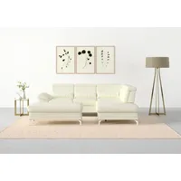 sit&more Ecksofa SIT & MORE "Cabrio L-Form, B: 274 cm, mit Sitztiefen-, Arm- & Kopfteilverstellung", weiß (altweiß), B:274cm H:87cm T:230cm, Sofas, Ecksofa, 3 Nierenkissen, Federkern, optional Bettfunktion und Stauraum