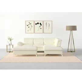 sit&more Ecksofa SIT & MORE "Cabrio L-Form, B: 274 cm, mit Sitztiefen-, Arm- & Kopfteilverstellung", weiß (altweiß), B:274cm H:87cm T:230cm, Sofas, Ecksofa, 3 Nierenkissen, Federkern, optional Bettfunktion und Stauraum