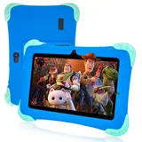 EagleSoar Kinder Tablet 7 Zoll HD Display Android 12 Tablet Kinder 2GB+32GB Quad Core, Bluetooth, Kindersicherung, Augenschutz Kindertablet Ab 2-12 mit kindersicherer Hülle (blau)