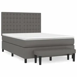 vidaXL Boxspringbett 140 x 200 cm Grau