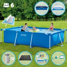 Intex Pool mit rechteckigem Rahmen 300 x 200 x 75 cm mit Zubehör - 2827297 BLAU No Size