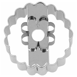 Birkmann Ausstechform Linzer Kleeblatt 5 cm, Edelstahl silberfarben
