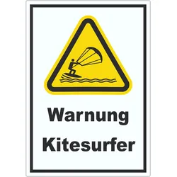 Aufkleber Warnung Kitesurfer A1 (594x841mm)