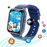 Fenamor Kinder Smartwatch, Videotelefon, Kamera, Wecker, Smartwatch Kinder, Kinderspieluhr, Smart Watch mit Lernkarte, Geschenke für Jungen und Mädchen (blau)