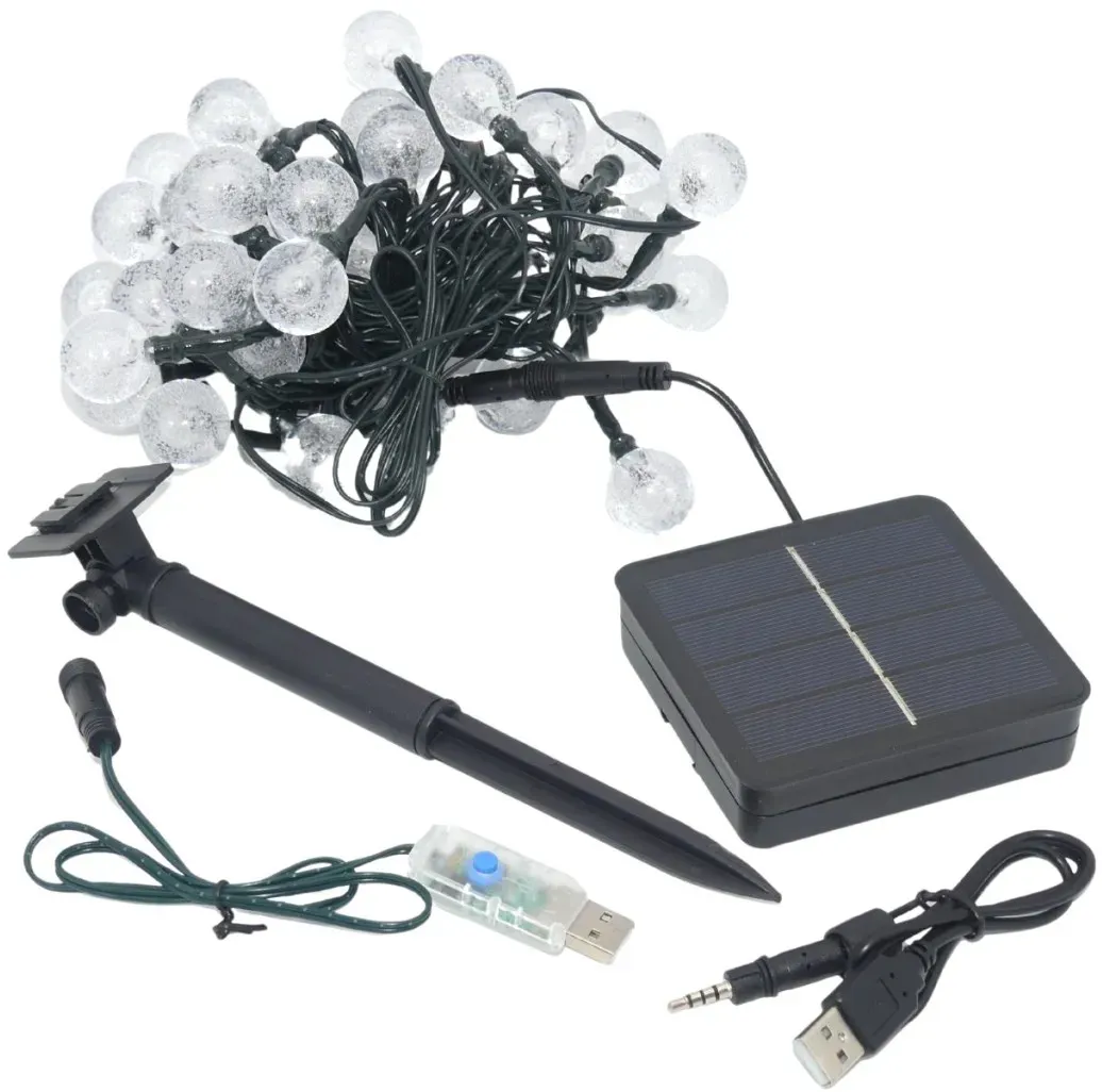 Omeril Solar Lichterkette Beleuchtung Kette 50 LED Party Garten Außen Deko Feier