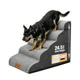 Trhillsbrad Breiter Hundetreppe 5 Stufen 62cm hoch für Kleine Hunde, Hochdichtem Schaumstoff Haustiertreppe, Waschbarem Bezug und Rutschfestem Boden