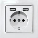 Eltako Schuko-Steckdose DSS55E+2xUSBA-wg Unterputz Weiß