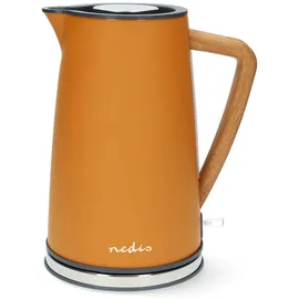 Nedis Wasserkocher 1.7 l Soft-Touch Orange Um 360 Grad drehbar Verdecktes Heizelement - Strix Controller - Boil-dry protection
