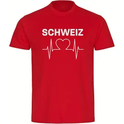 multifanshop Herren T-Shirt - Schweiz - Herzschlag - Druck weiß - Männer