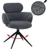 Mendler Esszimmerstuhl HWC-O77 Chenille grau-blau