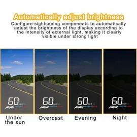 cgeamdy Auto-Neuer OBD-Tachometer HUD Head-up-Display B2 Multifunktions-Autodiagnosedetektor-Tachometer Sicheres Fahren,