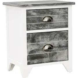 vidaXL Nachtschrank 2-teilig 5300 x 28 x 4360 cm Grau/Weiß