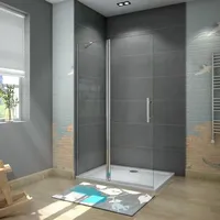 Duschparadies-de - 90X195cm Duschwand walk in Duschabtrennung Duschtrennwand Dusche 6mm Sicherheitsglas