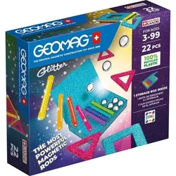 Invento 507060 - Geomag Classic Glitter Panels Recycled 22 pcs, Magnetischer Baukasten, Magnetspielzeuge