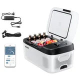 Kompressor Kühlbox 15 L,12/24v Dc Elektrische Gefrierbox Mit App-steuerung, 100–240 V Ac Autokühlschrank Für Camping Reisen Lastkraftwagen Angeln, 60 W Thermoelektrische Kühlbox Tragbar