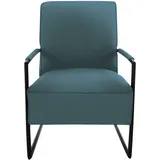 K+W Komfort & Wohnen Cocktailsessel K+W KOMFORT & WOHNEN, blau (topas), B:62cm H:77cm T:83cm, Sessel, Cocktailsessel, mit bezogenen Armlehnen, Gestell in Metall schwarz Struktur