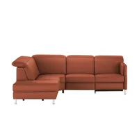 meinSofa Leder-Ecksofa  Leon , rot , Maße (cm): B: 259 H: 83 T: 236.0