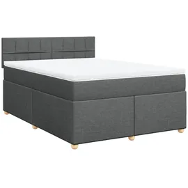 vidaXL Boxspringbett 140 x 200 cm Dunkelgrau