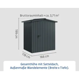 Hörmann Gerätehaus 1,89 x 1,34 m Anthrazit