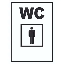 WC Herren Schild A1 Rückseite selbstklebend