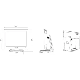 CAS Software CAS CPO - Kassen-PC, Touch-PC für Kassensysteme, Celeron J3455 für Windows und Linux (ohne Betriebssystem)
