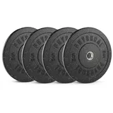 PhysKcal 5 kg x 4 Stück Hi-temp Olympic Bumper Plates | 50mm-Hantelscheiben | Hantelscheiben mit gutem Rückprall für Gewichtheber-Drops | Langlebiges Hantelset 5–25 kg