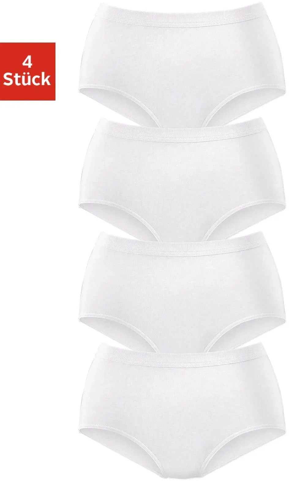 Taillenslip PETITE FLEUR, Damen, Gr. 36/38, weiß, Jersey, Obermaterial: 95% Baumwolle, 5% Elasthan (LYCRA), unifarben, körpernah, Unterhosen Taillenslip, aus elastischer Baumwoll-Qualität
