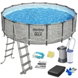 BESTWAY Set Frame Pool Swimming Pool Gartenpool Schwimmbecken 488 x 122 cm