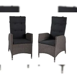 deluke KOBE Gartenstuhl 68 x 60 x 109 cm Weidengrau 2 St.