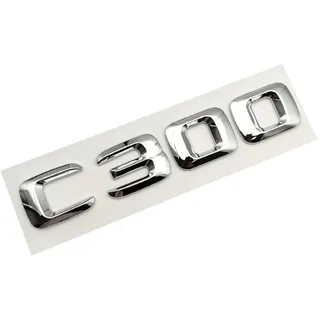 LAZIRO 3D Chrom Auto Buchstaben Kofferraum Emblem Abzeichen Aufkleber for Logo passend for Mercedes Benz C180 C200 C220 C300 C400 W204 W205 Zubehör (Color : C300)