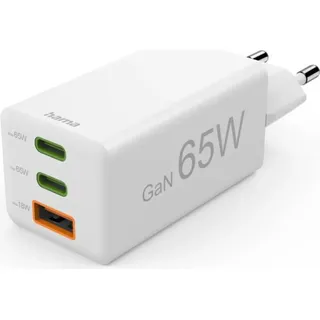 Hama Schnellladegerät, 2x USB-C PD 1x USB-A, Mini-Ladegerät, 65W -