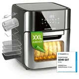 GOURMETmaxx Heißluftfritteuse Airfryer XXL 12L Heißluft Ofen Multi Grill 1800W mit Drehspieß