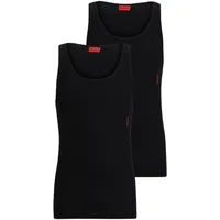 Hugo Herren Unterhemd, 2er Pack« Packung, 2 Stk. mit Markenlabel in Kontrastfarbe HUGO Underwear White 100 XL (54)