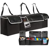OEMASSIVE Car Design Kofferraumtasche Organizer Autotasch Robuster Schwarz Nadelfilz, für Jedes Fahrzeug Passend(90x25x12 CM)