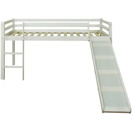 Homestyle4u Hochbett Weiß Holz, & Jugendzimmer, Kindermöbel, Kinderbetten, Hochbetten