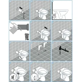 Belvit Stand-WC mit WC-Sitz Grau