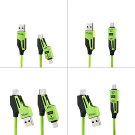 ideoon mobile 4in1 Spiralladekabel 65W grün