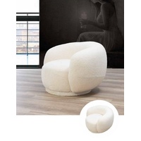 JVmoebel Sessel, Moderner Rundsessel Beige Lounge Möbel Club Einrichtung Design Sessel weiß
