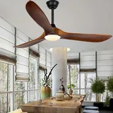 XSGDMN 152cm Deckenventilatoren mit Beleuchtung, Propeller Deckenventilator Holz mit Fernbedienung, Walnussfarbener Outdoor Deckenventilator with DC Motor für Terrasse, Aussen, Außen