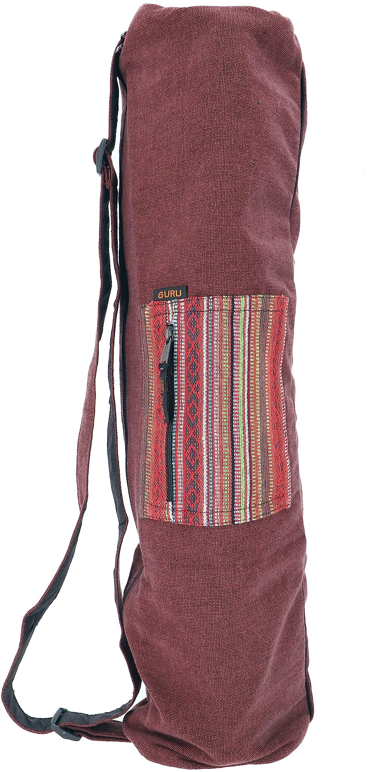 GURU SHOP Boho Yogamatten-Tasche, Yogatasche aus Nepal - Braun, Herren/Damen, Baumwolle, Size:One Size, 70x24x14 cm, Taschen für Yogamatten - Einheitsgröße