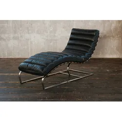 KAWOLA Relaxliege SIRY Polsterliege Leder schwarz