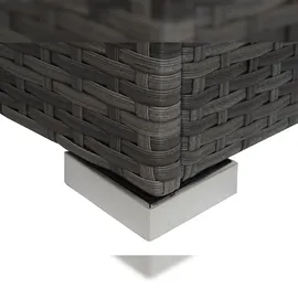 Mendler Poly-Rattan Garnitur HWC-F57, Balkon-/Garten-/Lounge-Set Sofa Sitzgruppe ~ grau, Kissen dunkelgrau ohne Deko-Kissen