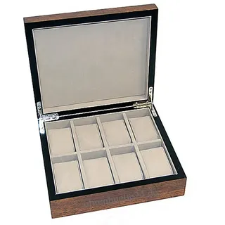 Uhrenhuette Uhrenbox aus Furnierholz für 8 Uhren braun