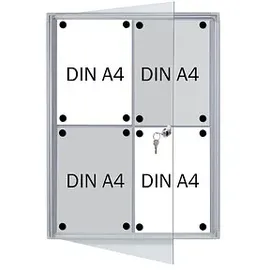 Franken Schaukasten X-tra!Line silber 4x DIN A4 51,0 x 3,0 x 68,0 cm, 1 St.