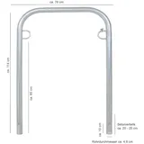 Baumarktplus Fahrradständer 2er Set Typ U 114 x 78 cm Ø 49 mm grau