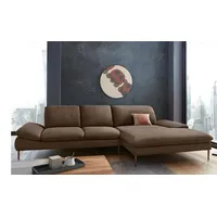 W.SCHILLIG Ecksofa enjoy&MORE, Designsofa, bequem, elegant und zeitlos, L-Form, Sitztiefenverstellung, Füße bronze pulverbeschichtet, Breite 340 cm braun