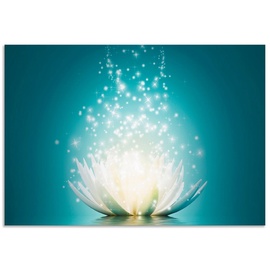 Artland Küchenrückwand »Magie der Lotus-Blume«, (1 tlg.), Alu Spritzschutz mit Klebeband, einfache Montage, blau