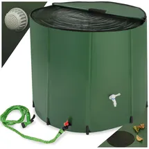 Tectake Regentonne mit Hahn und Überlaufschutz 750 l Grün