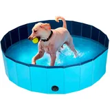 Faltbarer Hundepool Ø 120 cm Swimmingpool Hunde Doggy Pool Kinder Schwimmbecken