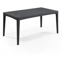 ALLIBERT Girona Gartentisch 160 x 90 x 74 cm Anthrazit/Grau